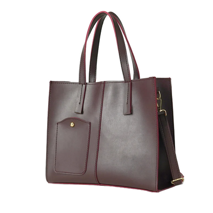 Women’s Medium Swift Handbag – Maroon Faux Leather with Top Handles & Adjustable Strap